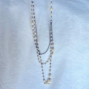 Layered Faux Pearl Necklace